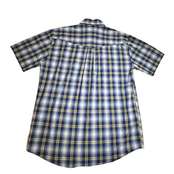 Roper Blue Plaid Short Sleeve Button-Up Shirt Men's Size L - 100% Cotton - Picture 3 of 9